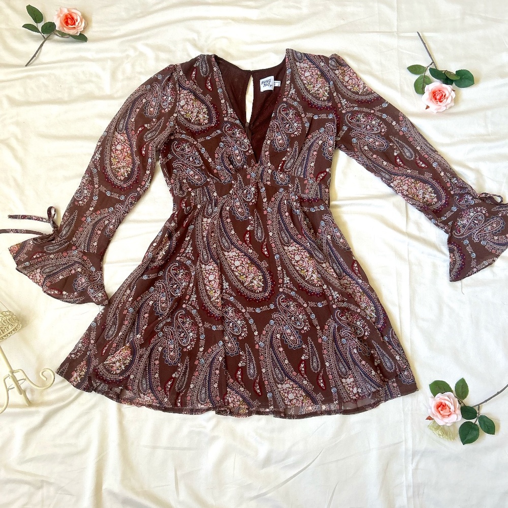 Princess Polly Paisley Mini Dress - Size 6